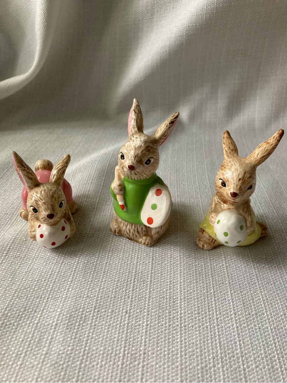 Trio of Lefton Porcelain Bunny Figurines!